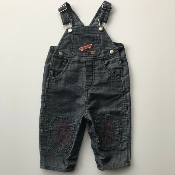 FREE w PURCHASE LAPIERRE COLLECTION boys girls skater toddler overalls 12-18 mo - Picture 1 of 7